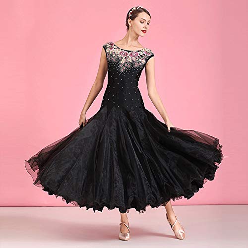 TFF Danza Ropa Mujer Falda Larga De Baile Ballet Contemporáneo Gimnasia Clásica Cuerpo Adulto Vestido Ajustado Básico Chica De Baile (Color : Negro, Size : M)