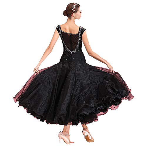 TFF Danza Ropa Mujer Falda Larga De Baile Ballet Contemporáneo Gimnasia Clásica Cuerpo Adulto Vestido Ajustado Básico Chica De Baile (Color : Negro, Size : M)