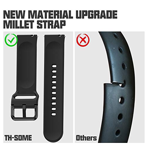 Th-some Correa para Amazfit GTS Smartwatch Reloj de Pulsera Compatible con Amazfit GTS/Amazfit Bip/Amazfit GTR 42mm Band Silicona (Negro) Th-some Correa para Amazfit GTS Smartwatch Reloj de Pulsera Compatible con Amazfit GTS/Amazfit Bip/Amazfit GTR 42mm Band Silicona (Negro)