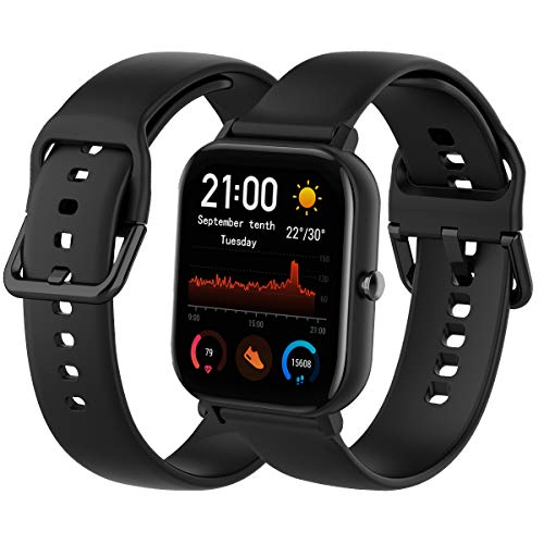 Th-some Correa para Amazfit GTS Smartwatch Reloj de Pulsera Compatible con Amazfit GTS/Amazfit Bip/Amazfit GTR 42mm Band Silicona (Negro) Th-some Correa para Amazfit GTS Smartwatch Reloj de Pulsera Compatible con Amazfit GTS/Amazfit Bip/Amazfit GTR 42mm Band Silicona (Negro)