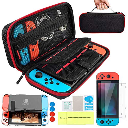 Th-some Kit de Accesorios 14 en 1 para Nintendo Switch, Funda Protectora para Interruptor Nintendo, Cubierta Transparente para Interruptor, Protector de Pantalla, Tapas Empuñadura de Pulgar