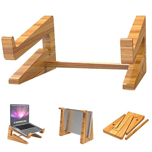 Th-some Soporte Portatil,Ventilado Soporte Portátil Mesa,Soporte Ordenador Portátil Bambú,Laptop Stand Bamboo para Macbook Pro Air, DELL,HP,Samsung,Lenovo y Otras Computadoras 15-17 Pulgadas