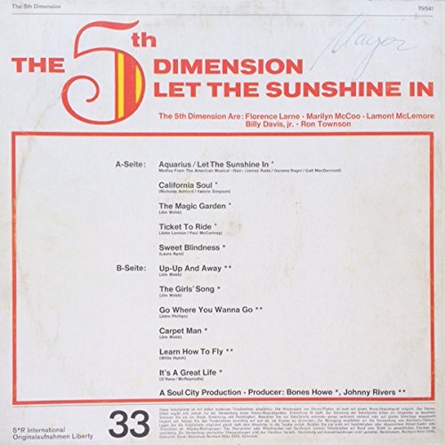 The 5th Dimension / LET THE SUNSHINE IN / Eine Sonderauflage für den Deutschen Schallplatten Club / Bildhülle / LIBERTY # H 263/6 / Deutsche Pressung / 12" Vinyl Langspiel Schallplatte