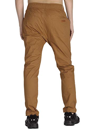 THE AWOKEN Pantalón Hombre Joggers Slim Fit Chinos Chandals Vaquero Verano (Marrón, S)