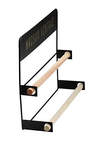 THE HOME DECO FACTORY ka2949 portarrollos Pared Doble Rollos Negro, Metal, Talla nica