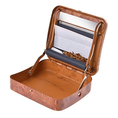 The Khan Outdoor & Lifestyle Company Maquina Manual de Liar Cigarrillos (Maquina para enrolar) de Metal, Color: Dibujo de Madera marrón, Mod. 832 The Khan Outdoor & Lifestyle Company Maquina Manual de Liar Cigarrillos (Maquina para enrolar) de Metal, Color: Dibujo de Madera marrón, Mod. 832