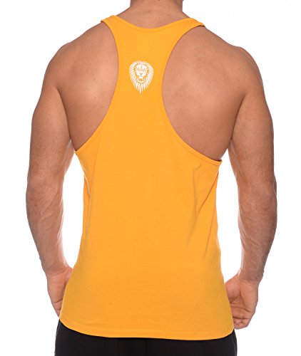 THE LION de los Hombres Tank Top Camisa del músculo, Colour:Gelb;Größe:L