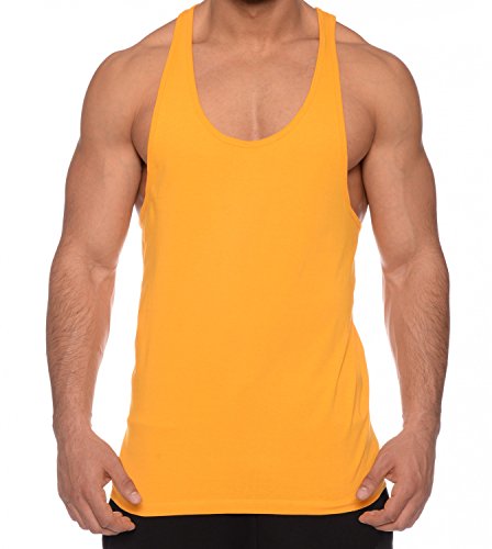 THE LION de los Hombres Tank Top Camisa del músculo, Colour:Gelb;Größe:L