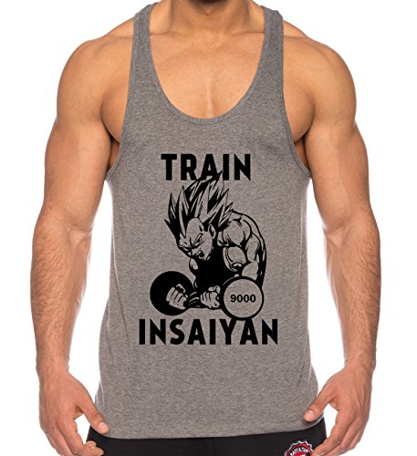 THE LION Vegeta Train Insaiyan de los Hombres Camisa del músculo One Goku Dragon Master Son Ball Vegeta Turtle Roshi Piece Gym, Farbe2:Gris;Größe2:L