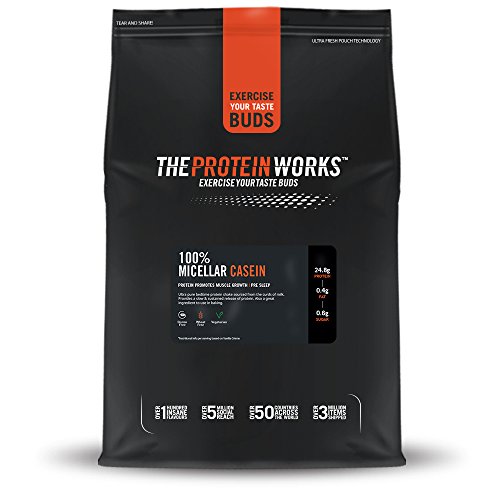 The Protein Works Suplemento Dietético 100% Caseína Micelar, Crema de vainilla, 500 g