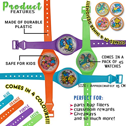 THE TWIDDLERS 45 Juguetes Reloj Pulseras Rompecabezas Laberinto Relojes para Niños - Rellenos De Juguete Detalles Regalos Cumpleaños Ninos Infantiles Favores La Piñata Y Media Color Surtido