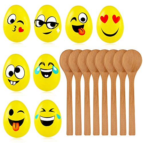 THE TWIDDLERS ¡Nuestro Juego de relevos de Huevos, con Sus Huevos de Emoji de Colores Brillantes, Regalo de Ideal para los niños! Juegos de Exterior, Aire Libre y cumpleaños Actividades