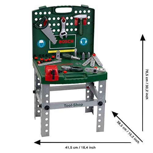 Theo Klein-8681 Bosch Banco De Trabajo En Maletin con Banderola, Juguete, Multicolor (Klein 8681)