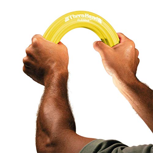 TheraBand FlexBar Resistance Bar For Medial Epicondylitis, Prevent Tendonitis and Improve Grip Strength, Relieve Pain From Tennis Elbow, Golfers Elbow, and Tendinitis, Extra Light, Beginner