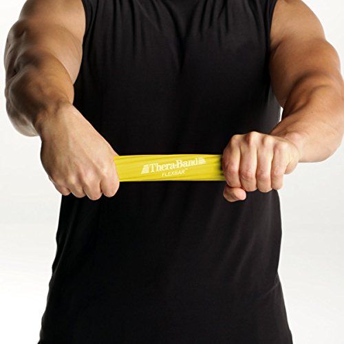 TheraBand FlexBar Resistance Bar For Medial Epicondylitis, Prevent Tendonitis and Improve Grip Strength, Relieve Pain From Tennis Elbow, Golfers Elbow, and Tendinitis, Extra Light, Beginner