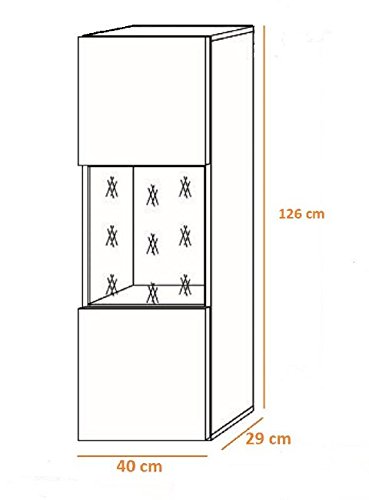 THETA DESIGN by Homemania Puerto TV, Mueble para la televisión Bilbao, Cuerpo: Blanco Mate, Frente: Negro Brillante PVC