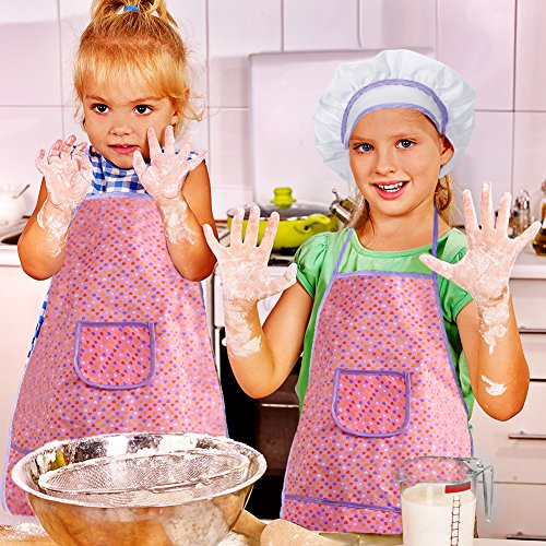 ThinkMax 15 Piezas Conjunto De Juego Chef Juegos De Pretexto De Vestuario De Cocina, Delantal De Cocina Con Utensilios Para Niñas (Púrpura)