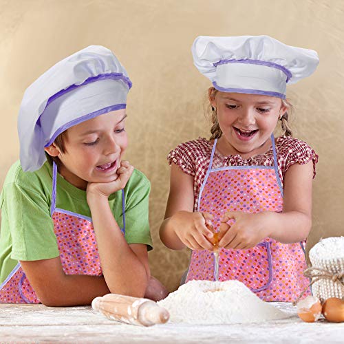 ThinkMax 15 Piezas Conjunto De Juego Chef Juegos De Pretexto De Vestuario De Cocina, Delantal De Cocina Con Utensilios Para Niñas (Púrpura)