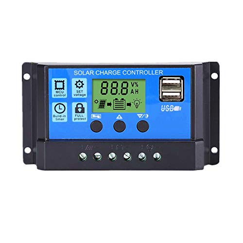 Thlevel 30A Controlador de Carga Solar 12V/24V Panel Solar Inteligente Controlador de Carga con Pantalla LCD y Doble Puerto USB para Panel Solar Lámpara Batería y Iluminación LED (30A) Thlevel 30A Controlador de Carga Solar 12V/24V Panel Solar Inteligente Controlador de Carga con Pantalla LCD y Doble Puerto USB para Panel Solar Lámpara Batería y Iluminación LED (30A)