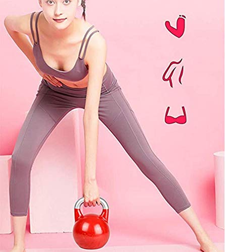 Thole Pesa Ejercicio Y Fitness Kettle Bell para Gimnasia Entrenamiento De Fuerza Mancuernas DoméSticas Adecuado para Hombres Y Mujeres,Red,14kg