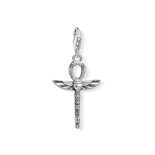 Thomas Sabo - Colgante de Mujer "Llave de la vida anj con Escarabajo Charm Club", Plata de Ley 925, Plateado