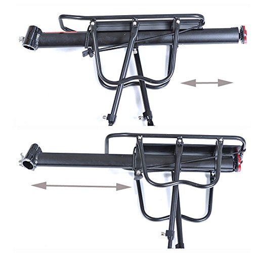 ThreeH Bicicleta Trasera Rack Aluminio Ciclismo Ajustable portaequipajes con Reflector BK43 ThreeH Bicicleta Trasera Rack Aluminio Ciclismo Ajustable portaequipajes con Reflector BK43