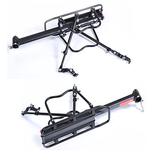ThreeH Bicicleta Trasera Rack Aluminio Ciclismo Ajustable portaequipajes con Reflector BK43 ThreeH Bicicleta Trasera Rack Aluminio Ciclismo Ajustable portaequipajes con Reflector BK43