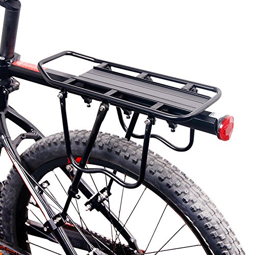 ThreeH Bicicleta Trasera Rack Aluminio Ciclismo Ajustable portaequipajes con Reflector BK43 ThreeH Bicicleta Trasera Rack Aluminio Ciclismo Ajustable portaequipajes con Reflector BK43