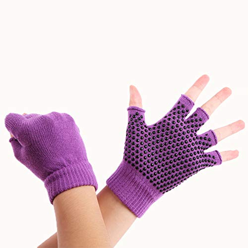 ThreeH Conjunto de guantes y calcetines de yoga antideslizante para mujeres Yoga Dance y Pilates con dedos del pie Tamaño4.5-7