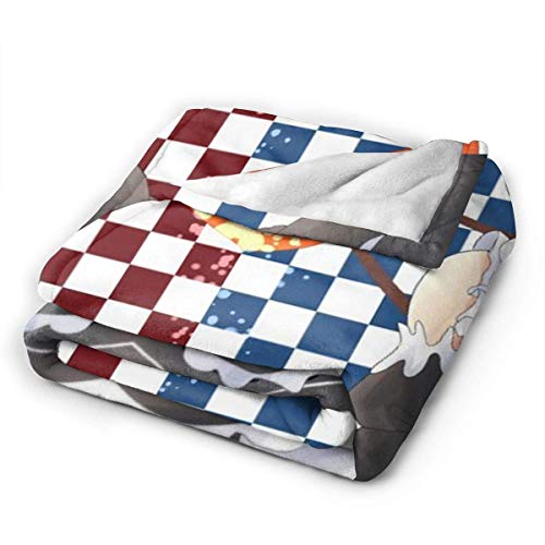 Throw Blanket Manta clásica Ultra Suave de Micro Franela con 60 x 50 Pulgadas, Anime Compactly Anti-Pilling Begin Life in Aher World Rem Ram Throw Blanket, Hermosa Funda para sofá para el ho