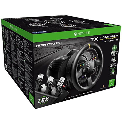Thrustmaster TX RACING WHEEL LEATHER EDITION - Volante - XboxOne / PC -Force Feedback - 3 pedales - Licencia Oficial Xbox