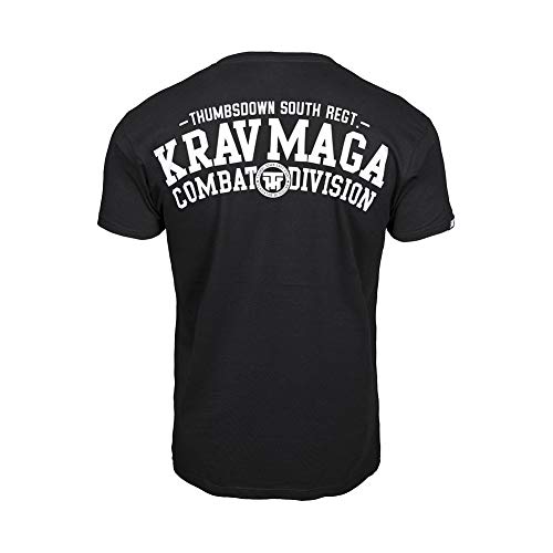 Thumbsdown Pulgares Down Krav Maga Camiseta Combat dyvision. MMA. Gimnasio Entrenamiento. Marcial Artes Informal - Negro, X-Large