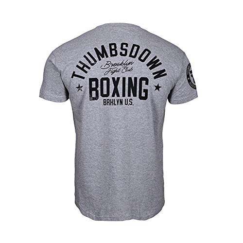 Thumbsdown Thumbs Down Boxeo Camiseta Brooklyn Fight Club MMA. Gimnasio Entrenamiento. Marcial Artes Informal - Gris, Large