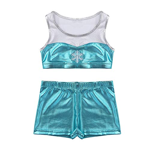 TiaoBug 2Pcs Niñas Tankini Deporte Sin Mangas Outfits Deportivo Dos Piezas Maillots con Estampado Nieve Bordado para Danza Ballet Gym Lago Azul 4 Años TiaoBug 2Pcs Niñas Tankini Deporte Sin Mangas Outfits Deportivo Dos Piezas Maillots con Estampado Nieve Bordado para Danza Ballet Gym Lago Azul 4 Años