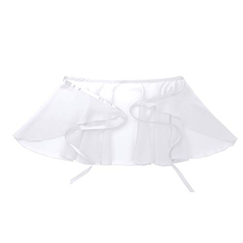 TiaoBug Falda de Gasa Deportiva Niñas para Danza Ballet Gimnasia Patinaje Niñas Infántil y Mujer Adulta con Cinturilla para Leotardo Maillot Deporte Blanco One Size