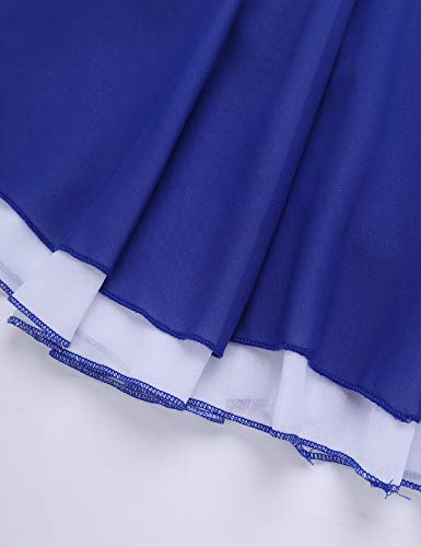 TiaoBug Faldas de Patinaje Artistico Niñas Infántil Cintura Elástica Tutú Falda de Danza Ballet Maillots Gimnasia Fitness Blue&White 10 Años