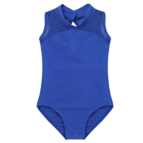 TiaoBug Maillot de Danza Ballet Niñas Maillot Leotardo sin Manga para Gimnasia Ritmica para Niñas 2-8 años Royal Blue 3-4 años