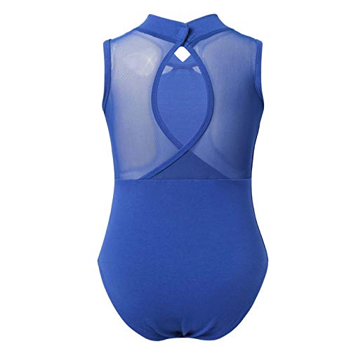 TiaoBug Maillot de Danza Ballet Niñas Maillot Leotardo sin Manga para Gimnasia Ritmica para Niñas 2-8 años Royal Blue 3-4 años