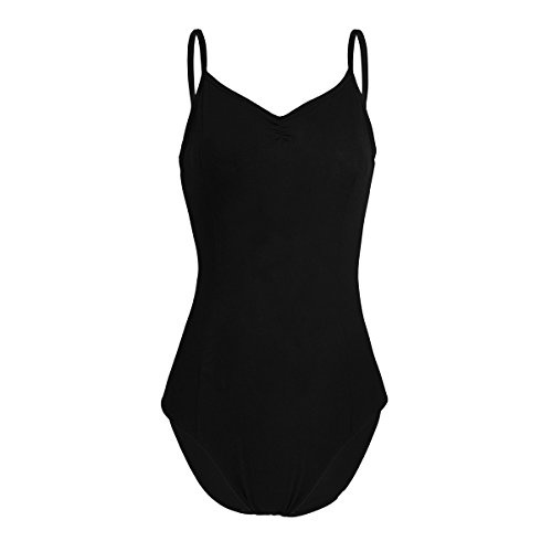 TiaoBug Maillot de Gimnasia Danza Mujer Leotardo Negro Blanco Ballet Elástico Body Clásico Algodón Ropa Deportiva para Mujer Chica Negro S