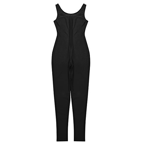 TiaoBug Mono de Danza para Mujer Maillots Conjunto de Gimnasia Ejercicios Traje Deportivo Bodysuit Unitard Elástico para Chicas Mujeres XL 2XL Negro S