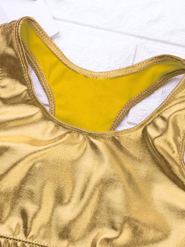 TiaoBug Traje Danza Jazz Maillot Gimnasia Rítmica Niñas Maillot Patinaje Ballet Chaleco Pantalones Metálico Brillante Conjunto de Bailarina Actuación 5-12 Años Dorado A 9-10 años TiaoBug Traje Danza Jazz Maillot Gimnasia Rítmica Niñas Maillot Patinaje Ballet Chaleco Pantalones Metálico Brillante Conjunto de Bailarina Actuación 5-12 Años Dorado A 9-10 años