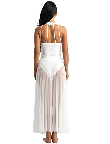 TiaoBug Vestido Largo de Danza Ballet Contemporanea Mujer Maillot Gimnasia Clásico Adultos Bodys Básico Leotardo con Tutú Falda Mallas Deportiva Baile Niñas Blanco Medium TiaoBug Vestido Largo de Danza Ballet Contemporanea Mujer Maillot Gimnasia Clásico Adultos Bodys Básico Leotardo con Tutú Falda Mallas Deportiva Baile Niñas Blanco Medium
