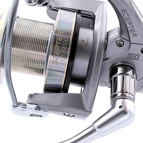 TICA Scepter GTX 9000 4.1. Carrete de Surf Casting, 4,1 melocotón, Gris Metalizado, Negro