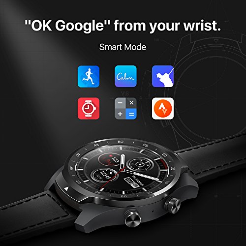 Ticwatch Pro Reloj Inteligente Smart Watch Compatible con iOS y Android (Wear 0S) Asistente de Google Tecnología de Visualización en Capas Cambia Su Estilo de Vida Desde Aquí Color Negro
