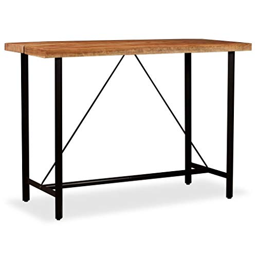 Tidyard Mesa de Bar Bistró Cocina Comedor Mesa Alta Mesa Auxiliar de Diseño Industrial Madera de Sheesham y Acero 150x70x107cm Tidyard Mesa de Bar Bistró Cocina Comedor Mesa Alta Mesa Auxiliar de Diseño Industrial Madera de Sheesham y Acero 150x70x107cm