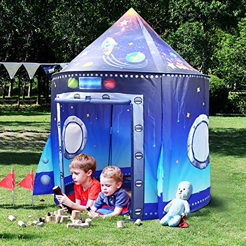 Tienda Campaña Infantil, Casitas Infantiles Tela, Playhouse para Niños Niñas Jugar Castle Interior al Aire Libre, Regalo para Niños (Azul)