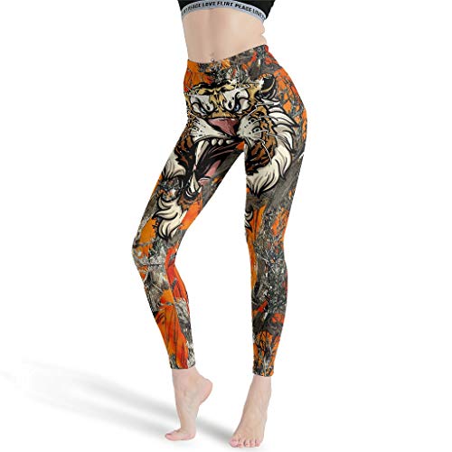 Tiger - Mallas de yoga para mujer, cintura alta, elásticas, opacas, para yoga, para mujer, para exterior, fitness, color blanco, talla 4XL