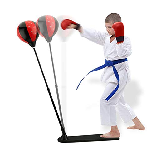 TIM-LI Saco De Boxeo De Altura Ajustable con Soporte - Bola De Boxeo Independiente Bolsa De Velocidad De Boxeo para Niños Incluida Bola De Boxeo TIM-LI Saco De Boxeo De Altura Ajustable con Soporte - Bola De Boxeo Independiente Bolsa De Velocidad De Boxeo para Niños Incluida Bola De Boxeo