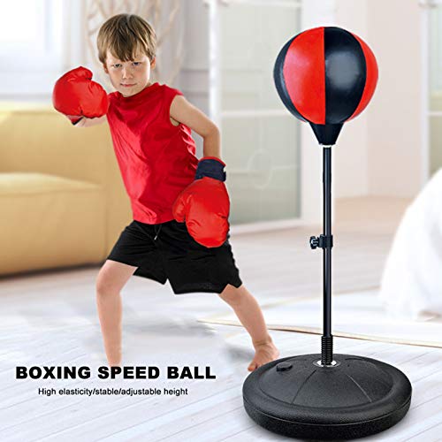 TIM-LI Saco De Boxeo para Niños - Bolsa De Velocidad De Boxeo Independiente con Soporte Y Guantes De Boxeo, para Aliviar El Estrés Y Hacer Ejercicio TIM-LI Saco De Boxeo para Niños - Bolsa De Velocidad De Boxeo Independiente con Soporte Y Guantes De Boxeo, para Aliviar El Estrés Y Hacer Ejercicio