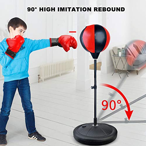 TIM-LI Saco De Boxeo para Niños - Bolsa De Velocidad De Boxeo Independiente con Soporte Y Guantes De Boxeo, para Aliviar El Estrés Y Hacer Ejercicio TIM-LI Saco De Boxeo para Niños - Bolsa De Velocidad De Boxeo Independiente con Soporte Y Guantes De Boxeo, para Aliviar El Estrés Y Hacer Ejercicio